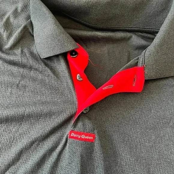 Unisex Dairy Queen Grey Short Sleeve Polo Uniform - XL - Picture 2 of 6